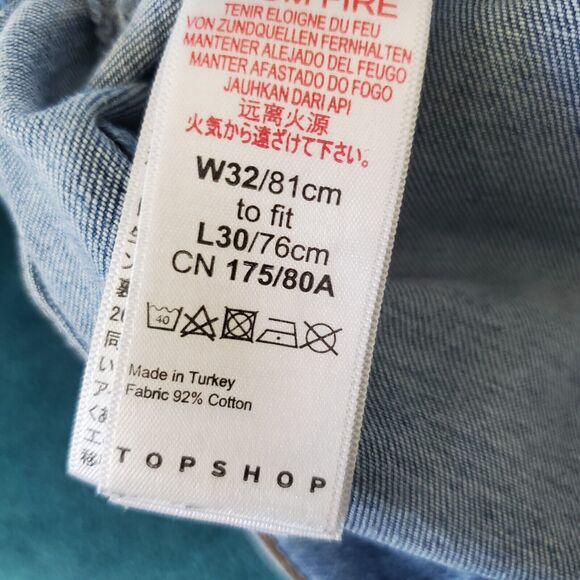 TopShop Jamie Distressed Skinny Jeans Actual Size 28 Medium Wash Stretch *READ* - Picture 8 of 9